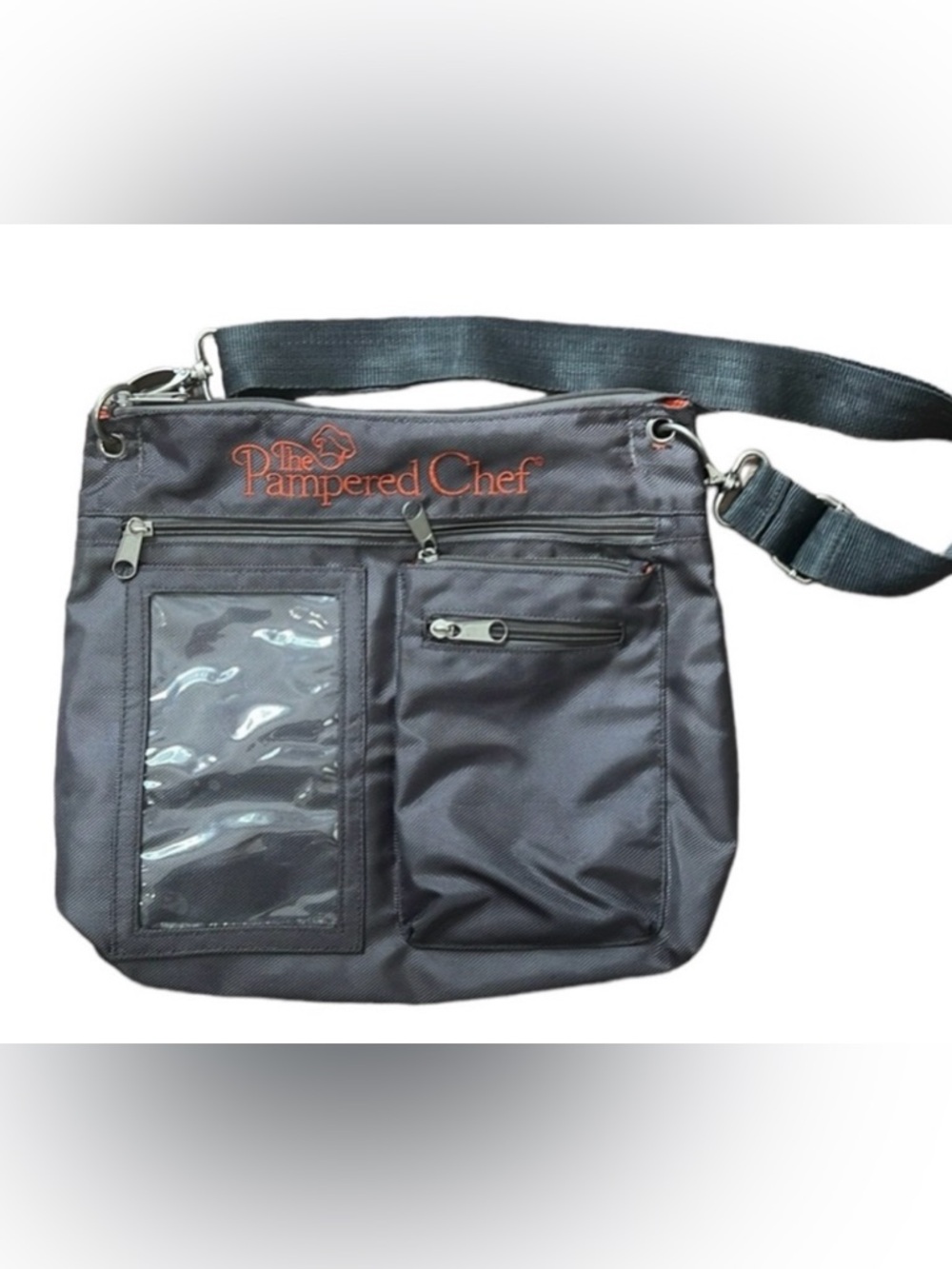 Pampered Chef Gray Consultant Crossbody Tote Bag